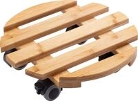Metafranc Pflanzenroller &Oslash; 300 mm - 60 kg Tragkraft - Bambus-Platte - Nat&uuml;rlicher