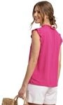 Street One Damen Blusentop mit Split Neck und R&uuml;schen