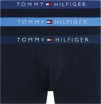 Tommy Hilfiger Herren 3er Pack Boxershorts Trunks mit Logobund, Blau (Blu Jn/WDG