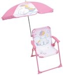 Fun House Licorne Klappstuhl f&uuml;r Camping, mit Sonnenschirm, Ma&szlig;e: H 38,5 x B 38,5 x