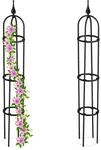 Relaxdays Rankhilfe Obelisk, 2er Set, 100cm hoch, Ranks&auml;ule f&uuml;r Kletterpflanzen,