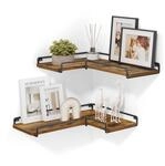 VASAGLE L-f&ouml;rmiges Eckregal, 2er Set, Wandregal, Industrie-Design, f&uuml;r Wohnzimmer,