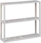 Relaxdays Wandregal Walnuss, 3 Ablagen, HBT: 54 x 60 x 15 cm, schmales Holzregal Bad,