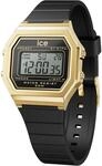 ICE-WATCH - Ice Digit Retro Black Gold - Schwarze Damenuhr mit Plastikarmband -