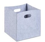 Relaxdays Quadratischer Filzkorb, H x B x T: 30 x 30 x 30 cm, faltbar, grau