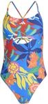 adidas Damen Mexicana Florals Tie-Back Swimsuit Swimwear, Glory Blue/White, 34