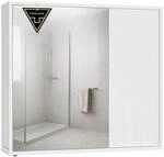 SONGMICS HOME Spiegelschrank, Badezimmerschrank, superschnelle werkzeuglose Montage,