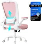 SONGMICS B&uuml;rostuhl ergonomisch, Drehstuhl mit Mesh, Lendenst&uuml;tze, Wippfunktion, 53
