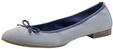 Tamaris Damen Ballerina Leder flach, blau, 37 EU