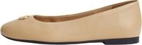 Tommy Hilfiger Damen Th Plate Leather Ballerina Fw0fw09374 Ballerinas, BEIGE