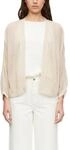 Comma Damen Strickjacke aus Feinstrick &ndash; Loose Fit, Ajourmuster, V-Ausschnitt,
