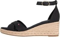 Tommy Hilfiger Damen Wedge Sandalen mit Keilabsatz, Schwarz (Black), 35