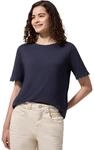 Street One Studio T-Shirt mit Crochet-Details an den &Auml;rmeln Maritime Blue 34