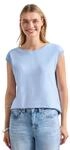Street One Shirt mit Rundhals und Rippdetails Cashmere Blue 34