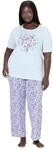 Ulla Popken Damen gro&szlig;e Gr&ouml;&szlig;en &Uuml;bergr&ouml;&szlig;en Plus Size Pyjama, Bl&uuml;ten,