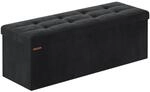 SONGMICS Sitzhocker mit Stauraum, klappbare Sitzbank, 38 x 110 x 38 cm Fu&szlig;bank,