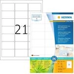 HERMA 10727 Recycling Etiketten, 80 Blatt, 63,5 x 38,1 mm, 21 pro A4 Bogen, 1680