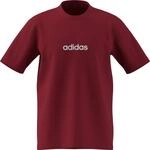 adidas Men's Essentials LINEAR Single Jersey Tee, Active Maroon/White, XS