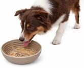 hundenapf - katzennapf - leckmatte Hund - Laslo rund - Taupe - &Oslash;16,5 cm - silikon