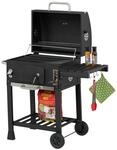 Relaxdays Holzkohlegrill Grillwagen, mit Deckel, BBQ-Grill mit R&auml;dern,