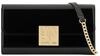 Armani Exchange Woman Liz, patent, Gold Square Logo Cross Body Medium Black