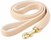 Hundeleine &ndash; F&uuml;hrleine &ndash; 1.3m x 12mm &ndash; Flamingo Saba Beige &ndash; Nylon & Samt