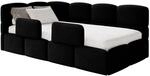 Selsey Jugendbett 120x200cm Schwarz gepolstert mit Stauraum und Lattenrost,