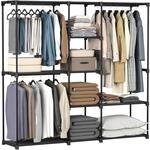 SONGMICS Kleiderschrank, Kleiderst&auml;nder, freistehende Garderobe, mit Kleiderstangen,