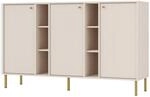 Selsey Oktio Kommode Sandbeige 95x157,7x40,8 cm - Elegantes Design mit Goldenen