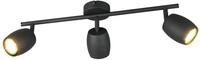 Reality Leuchten Strahler Nancy R86263032, Metall Schwarz matt, exkl. 3x GU10