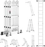 VEVOR Mehrzweckleiter, 7-in-1-Multifunktionsleiter, A-Rahmen, 3-stufige verstellbare