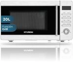 Hyundai Mikrowelle mit Grill, Edelstahl, 20 l, 700 W, Grill 800 W, 8 Programme,