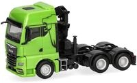Herpa LKW Modell MAN TGX GX Zugmaschine mit Kran 3achs, gr&uuml;n, Miniatur im...