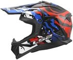 LS2, Motocross Helm FAST II GROTESK White Blue Red, M