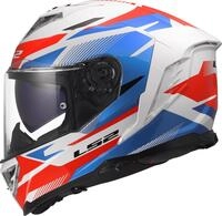 LS2, Integraler Motorradhelm STORM III KOMAI White Blue Red, XXS