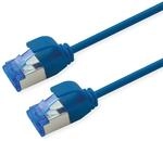 ROLINE Patchkabel Cat.6A (Class EA) S/FTP (PiMF), LSOH, PoE, blau, 0,5 m