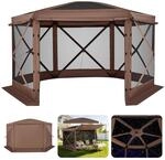 VEVOR Pop-up-Pavillon, 3,6 x 3,6 m, 6-seitiges Campingzelt mit abnehmbarem Dach &