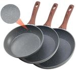 VEVOR Bratpfannen Set 3-tlg., Hochleistungs-Bratpfannen aus Aluminium