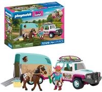 PLAYMOBIL | I Love Horses | Gel&auml;ndewagen mit Pferdeanh&auml;nger | Transportset mit