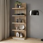 Forte Lewisville Standregal 60, minimalistisches B&uuml;cherregal, Dekoregal, 5...
