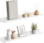 SONGMICS Wandregal, Schweberegal, 2er Set, 10 x 80 cm, Wandboard f&uuml;r...