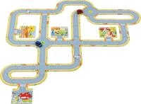 Spielstra&szlig;e mit 2 Fahrzeugen Verkehrskreisel &Oslash; 14 cm, Pappe, Spritzguss, 47...