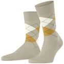 Burlington Herren Socken Manchester M So Baumwolle gemustert 1 Paar, Cremefarben