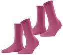 ESPRIT Damen Socken Basic Pure Multipack W So Baumwolle einfarbig 2 Paar, Rosa Candy