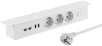 maxtrack Tischsteckdose NV64L 3-Fach Schutzkontakt mit 2X USB und 2X LAN Anschluss,