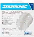Silverline - Hartmetall-Kreiss&auml;gebl&auml;tter mit 20, 24 und 40 Z&auml;hnen, 3er-Pckg. 184 x