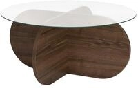 Stilvoller Couchtisch, Walnuss & Transparent, 75 x 35 x 75 cm | 100%