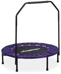 Relaxdays Trampolin mit Haltestange, &Oslash; 102 cm, faltbares Minitrampolin bis 120...