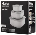 Haier &ndash; Set aus 3 luftdichten Aufbewahrungsboxen f&uuml;r Lebensmittel/transparenter