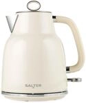 Salter Retro Creme Wasserkocher - 1,7L, 360&deg;-Basis, abnehmbarer Kalk-Filter, Flaches
